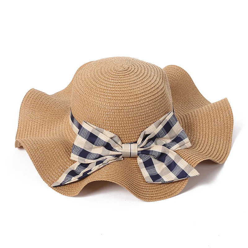 

Elegant Straw Hat Lightweight Beach Sun Floppy Hat Holiday Travel Cap Outdoor Garden Summer Party Cap Decorative Bow Sun Visor