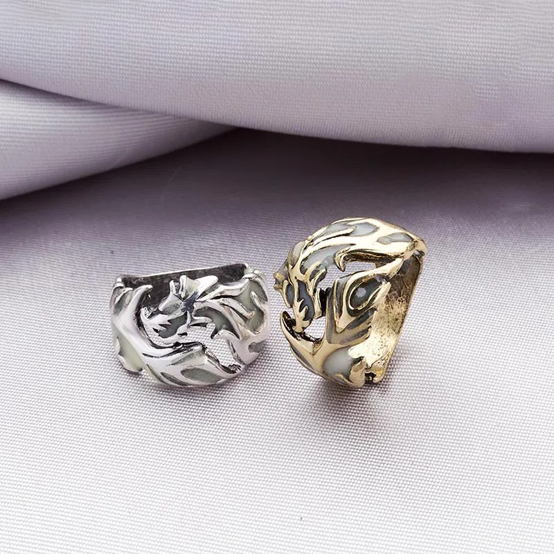 

Hot 1 Pcs Men Dragon Ring Circle Finger Hoop Luminous Glow in the Dark Gift Jewelry A66