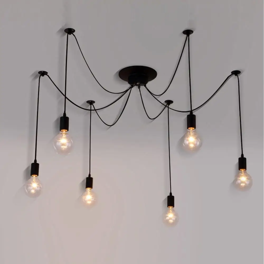 Современные 6 головок Люстра Потолочный светильник паук промышленный подвесной