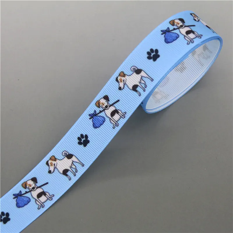 DHK 5 ярдов собака с принтом чудовища Grosgrain ленточный аксессуар Hairbow Головные уборы