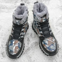 new winter children boots fashion casual snow boots plus cotton plush hiking shoes ankle warm plush kids sneakers outdoor shoes