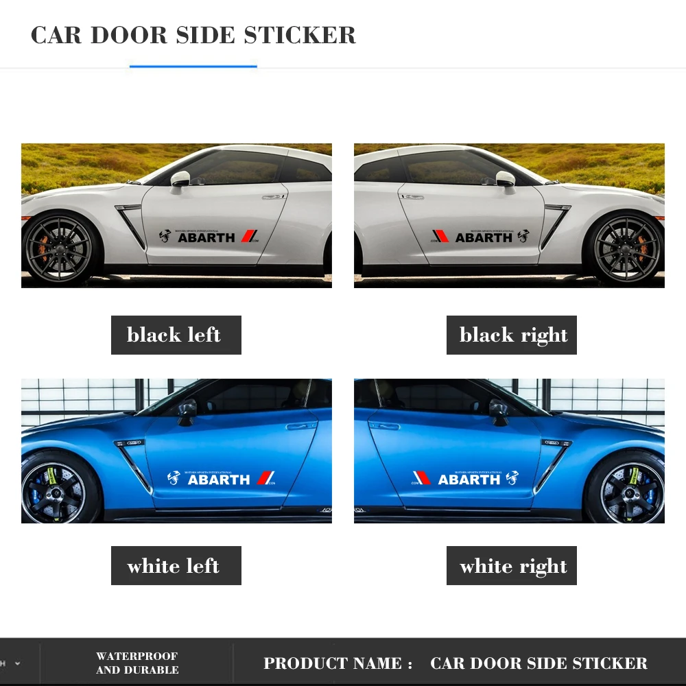 2 шт. наклейки на двери автомобиля логотип Abarth креативная наклейка корпус для Punto