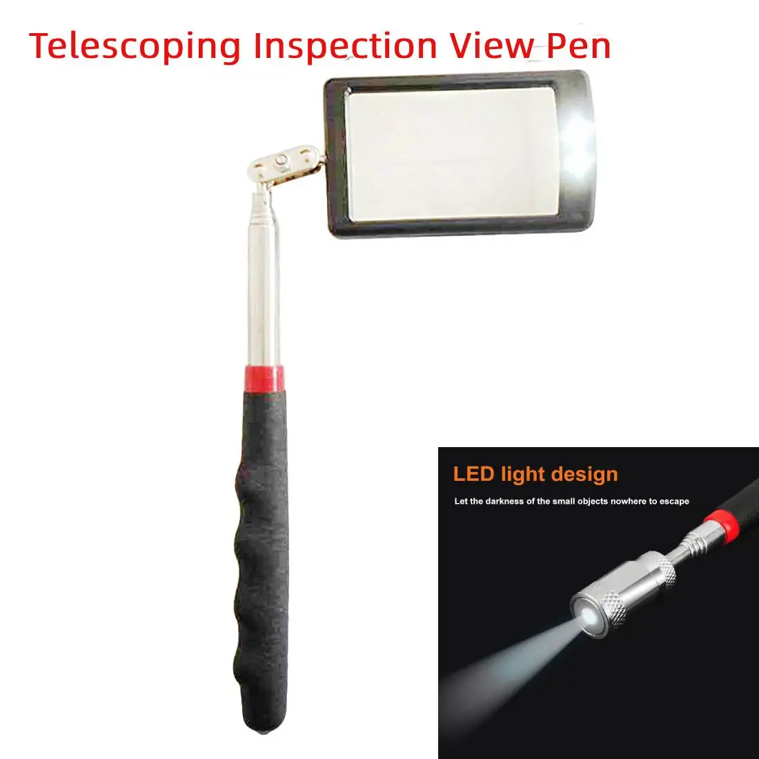 

Adjustable LED Light Extendible Inspection Mirror Endoscope Car Chassis Angle View Automotive Telescopic Detection Repair Tool