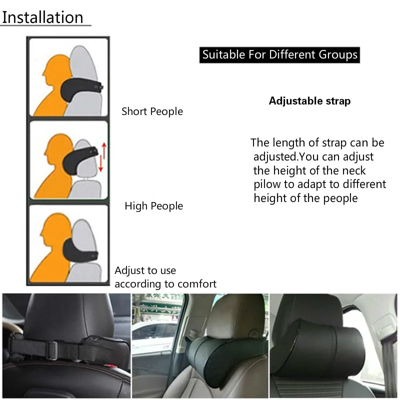 

Car Safety Seat Support Pillows Car Styling Accessories Car Headrest Neck Cushion Cushion Car Leather Memory Foam Pillow