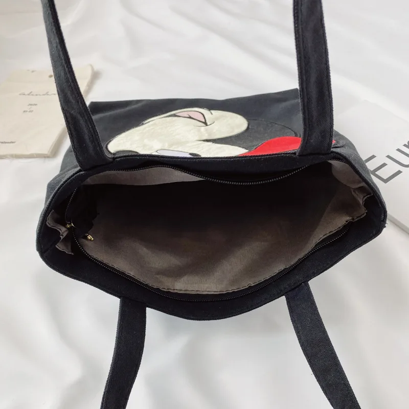 Холщовая женская сумка на одно плечо с изображением Микки и Минни Маус|Плюшевые