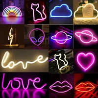 led neon light colorful rainbow neon sign love heart neon lamp for room home wedding party decoration valentine gift night lamp