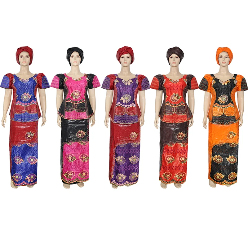 Женский костюм с юбкой H & D Dashiki Bazin комплект в африканском стиле футболка коротким