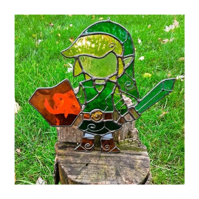 

Cute Leaf Elf Garden Statue Ornaments with Corner Stakes Cartoon Sculpture Decor