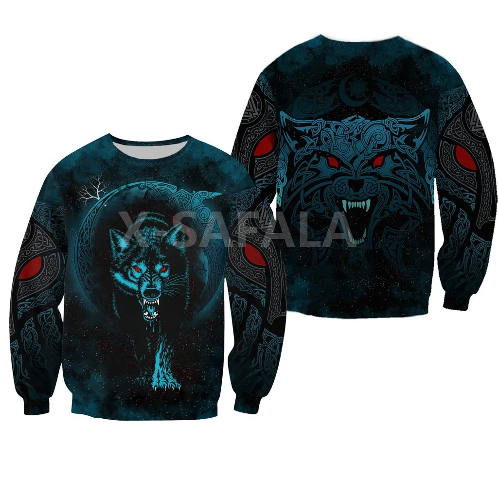 

Viking Moon Wolf Tattoo 3D All Over Print XS-7XL Hoodie Man Women Harajuku Outwear Zipper Pullover Sweatshirt Casual Unisex-7