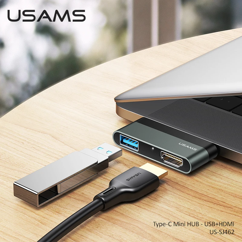 USAMS высокоскоростной мини-концентратор типа C к USB 3 0 2 порт TF карта разветвитель