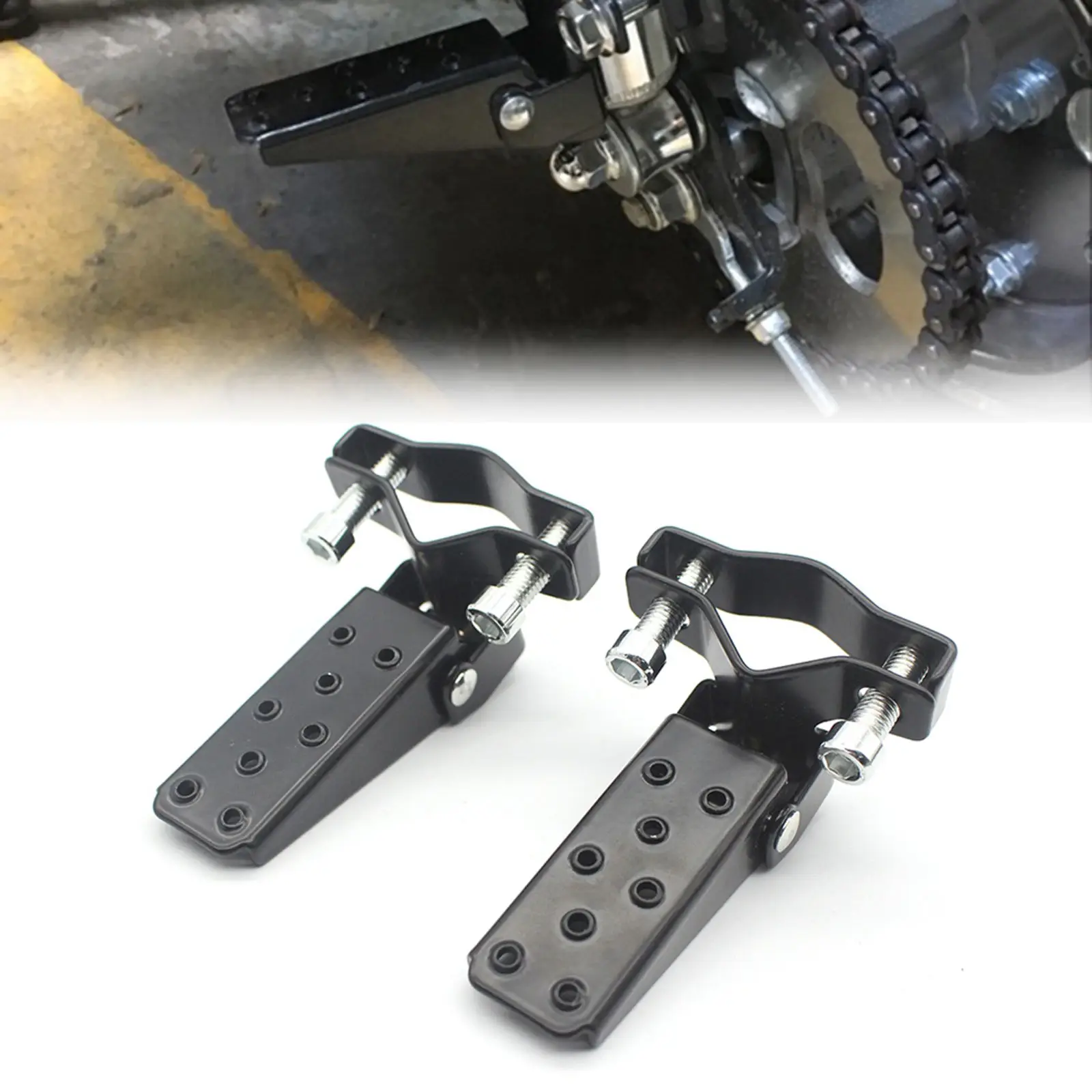 

Motorcycle Steel Footrests Pedals 25-30mm Black Bike Parts Spare Parts