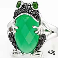 2022 cute woman rings korean fashion gothic accessories black retro diamonds beccarite frog gold jewelry ring anillos mujer