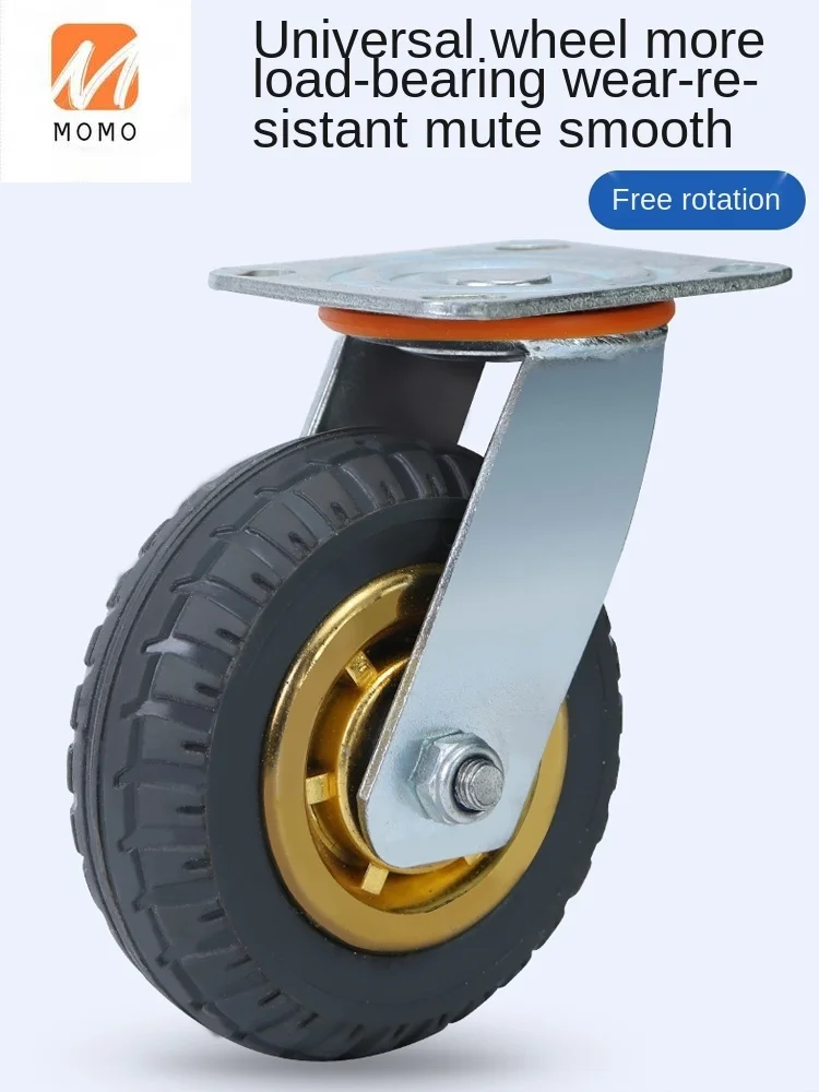 

Mute Heavy-Duty Universal Wheel Trolley Steering Caster with Brake Wheel 4-Inch 5-Inch 6-Inch 8-Inch Trailer Directional Wheel