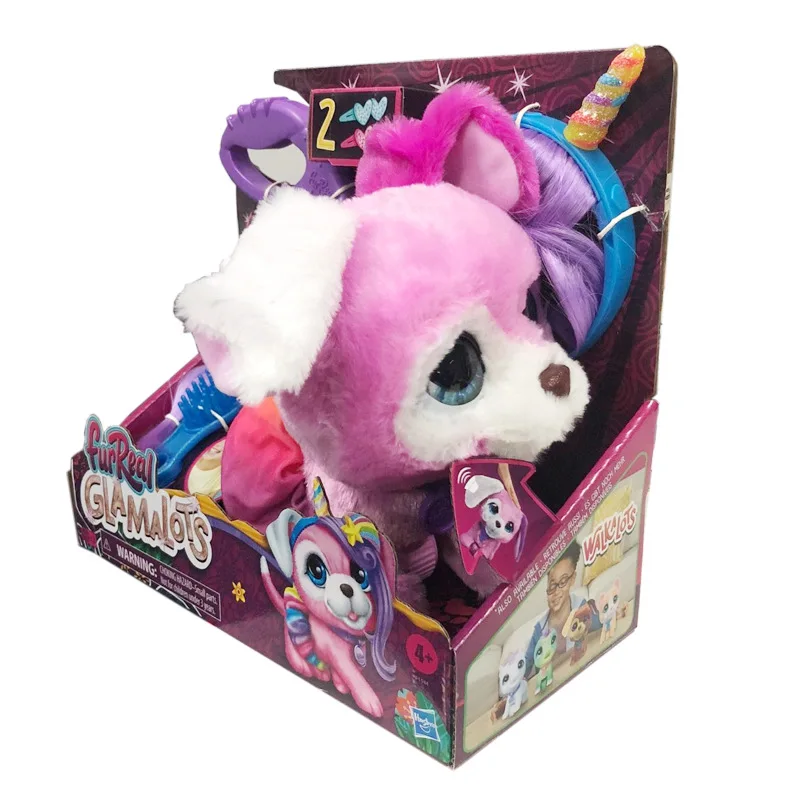 

Hasbro cartoon Pet friends decoration walking pet pink dog plush music toys under14 years old Boys and girls universal 18cm