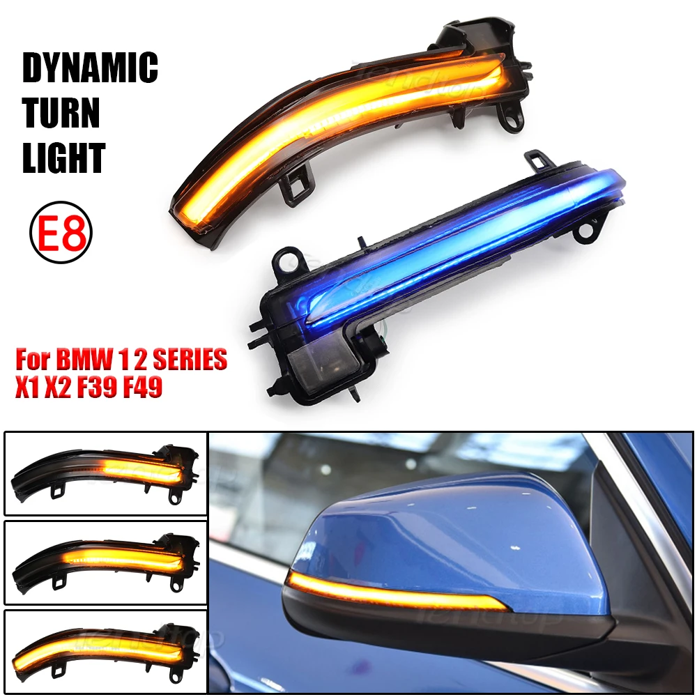 

Для BMW X2 X1 F48 F49 1/2 серия F45 F46 F52 2016-2018 динамический поток полоса сигнала поворота зеркала индикатор светильник стайлинга автомобилей