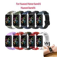 high quality silicone strap for huawei bracelet 6honor band6 graphic print watchband comfortable soft waterproof sweatproof