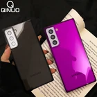 Неоновый флуоресцентный квадратный Прозрачный чехол для Samsung Galaxy A52 A72 A12 A32 4G A51 5G S21 Ultra S20 FE S10 Plus, мягкий чехол карамельных цветов