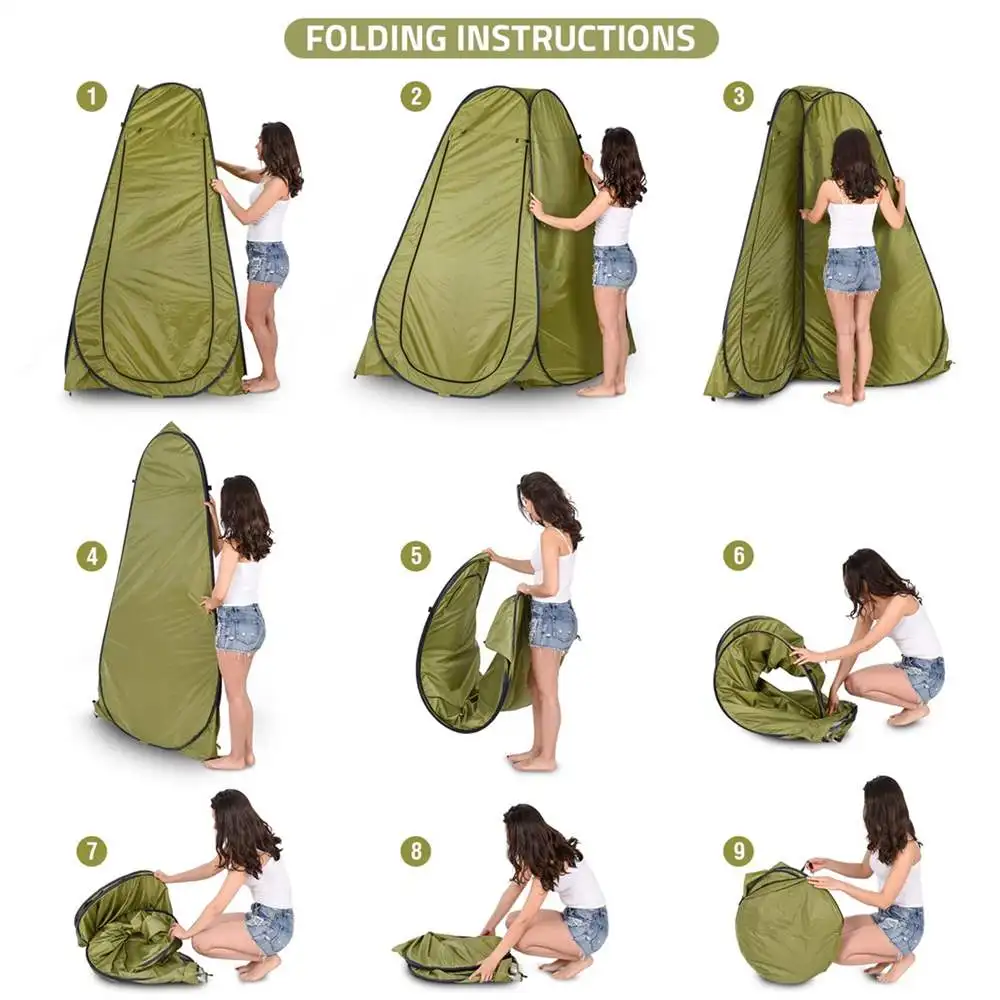

Outdoor Portable Pops-Up Tent 1.5m Shower Bath Changing Fitting Room Camping Dressing Shelter Beach Privacy Toilet Tent with Bag