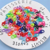 20pcs colorful plastic heart lobster clasp hooks for keychain bracelet chain accessory for jewelry making components diy making