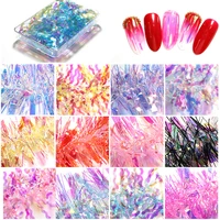 nail art deco cellophane ins explosion 12 colors laser colorful aurora mirror sticker diy symphony glass sticker be12