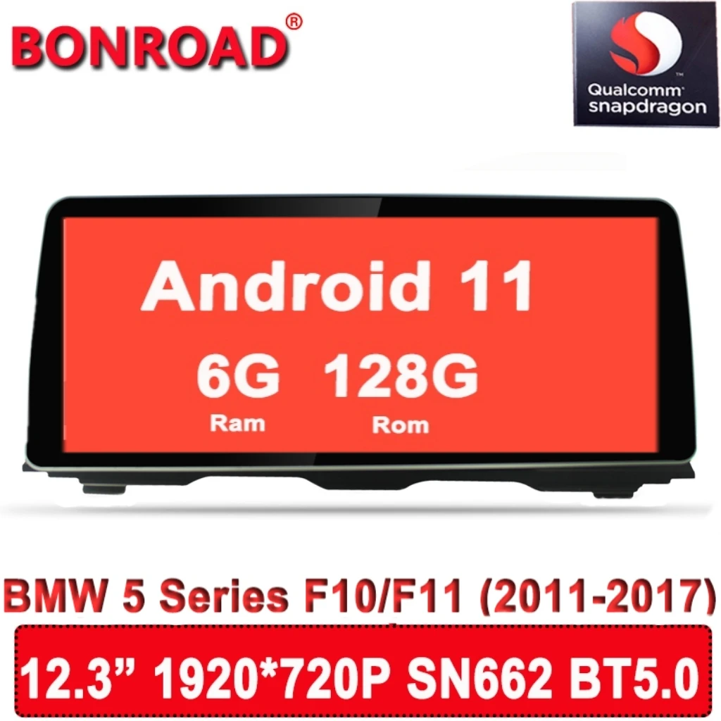 

12.3"Android11.0 OS Snapdragon662 6G+128G 1920*720P Car Multimedia video Player For 5ER F10/F11 2011-2017 Autoradio GPS Carplay