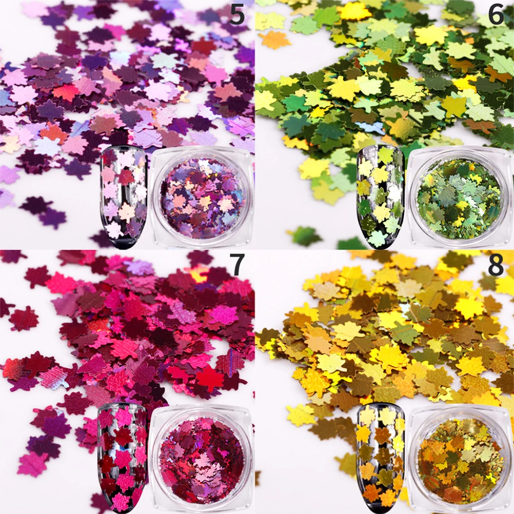 12 цветов маникюрные наклейки Стразы для ногтей с коробками блестящие кленовыми