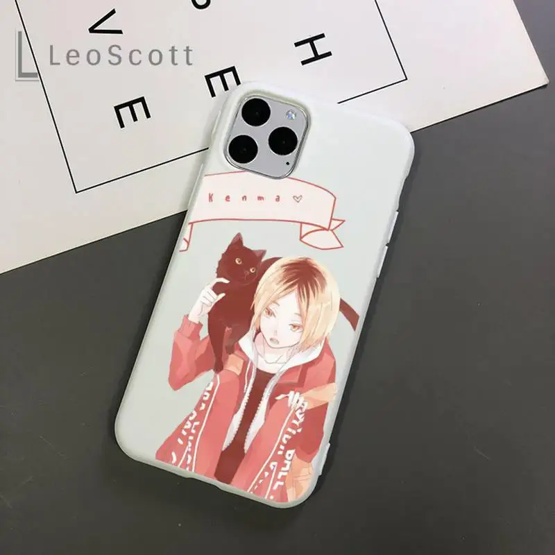

Anime Kenma Kozume Of Haikyuu Phone Case Candy Color for iPhone 11 12 mini pro XS MAX 8 7 6 6S Plus X 5S SE 2020 XR