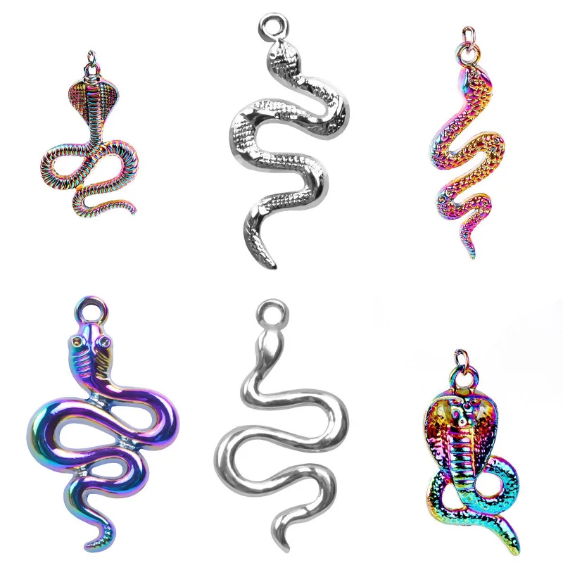 

5Pcs/Lot Retro Animal Cobra Snake Charms Pendant Handcraft For DIY Women Earring Bracelet Jewelry Making Accessories