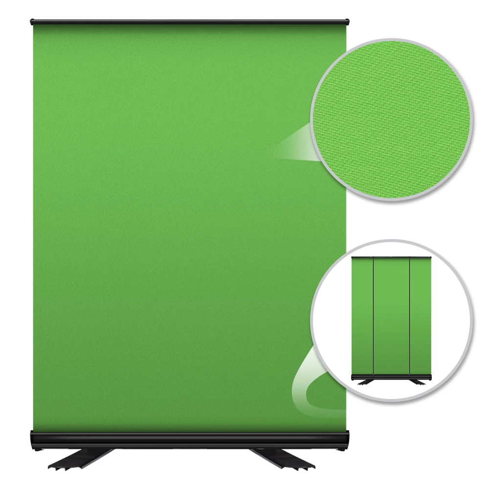 Fondo extraíble de 110x200cm, pantalla verde plegable, Fondo de Chromakey, funda de aluminio para estudio Virtual de videojuegos de YouTube