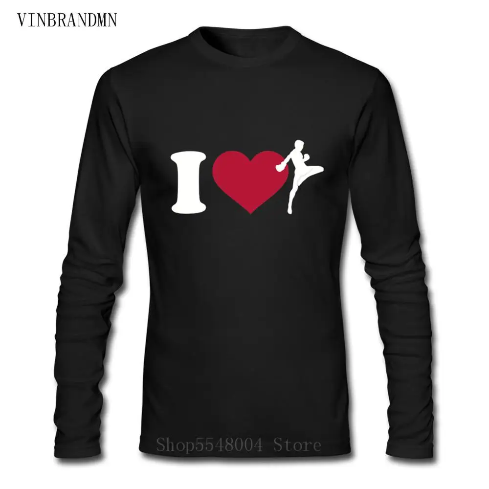 Каратэ 100% хлопок мужской кунг фу футболка с надписью I Love Муай Тай боевых искусств