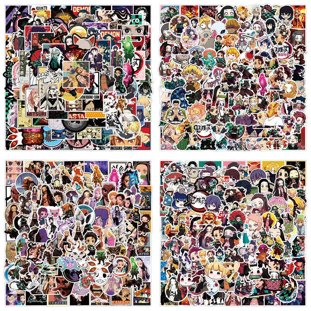 

C1191 50pcs Demon Slayer Japanese Anime Stickers Waterproof Skateboard Luggage Suitcase Motorcycle Stickers Kids Toys