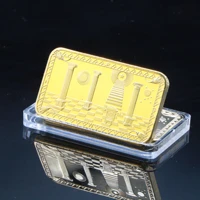 european and american freemasonry commemorative coin brotherhood gold nugget collection lucky gold coin cube coin