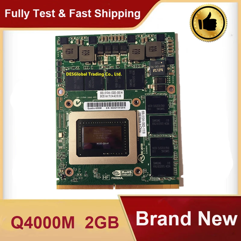 Абсолютно Quadro 4000m Q4000M N12E-Q3-A1 видео Vga Графическая карта CN-0HGXY3 HGXY3 для DELL M6600 hp 8760 Вт 8740 вт полностью протестированная