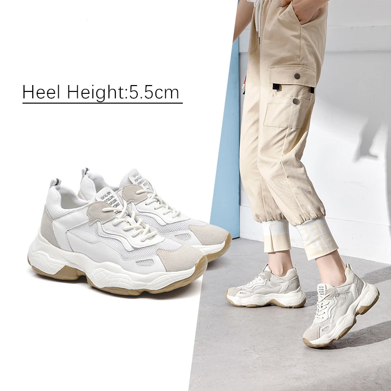 Кроссовки женские сетчатые с вулканизированной подошвой на толстой подошве 5