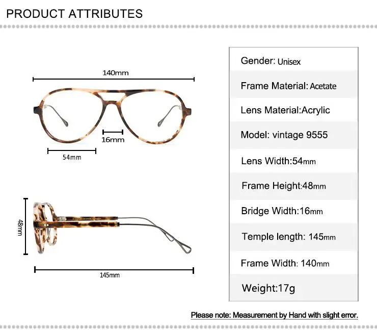 

Pilot Design Acetate Glasses Frame Vintage Unisex Full Rim Optical Eyewear Goggle Anti-reflective Presbyopia Reading Eyeglasses