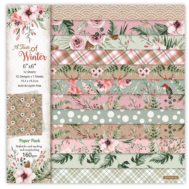 12 шт. jaste зимних видов бумаги Скрапбукинг бумажную упаковку ручной работы крафт
