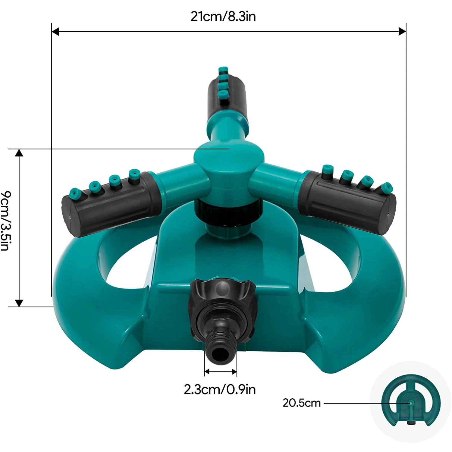 1 шт. автоматический 360 градусов вращающийся 3 руки Насадка распылитель воды для