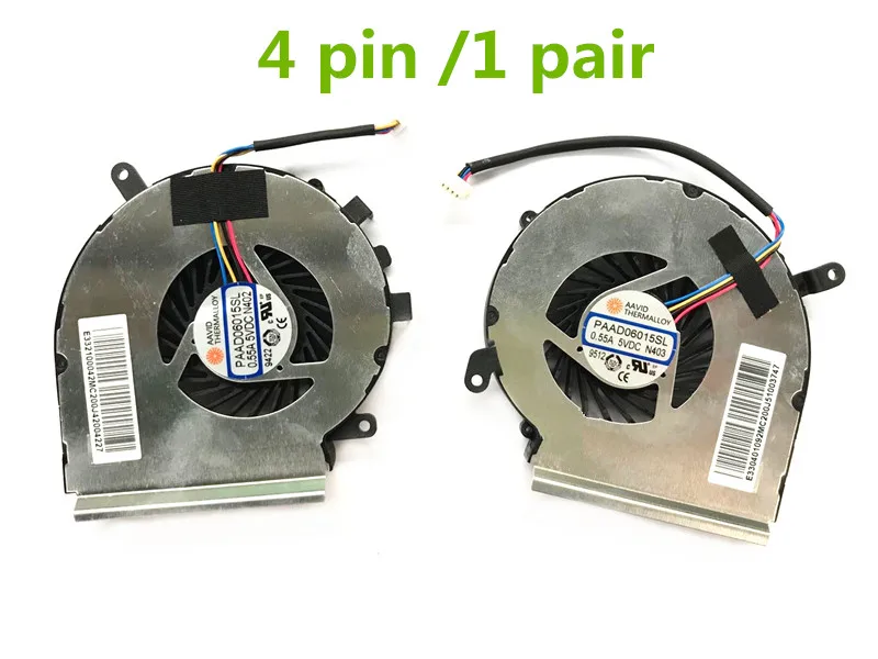 Оригинальный Процессор + GPU вентилятор для MSI GE62VR GL62M GP62MVR GL62VR MS-16JB MS-16J9 4pin