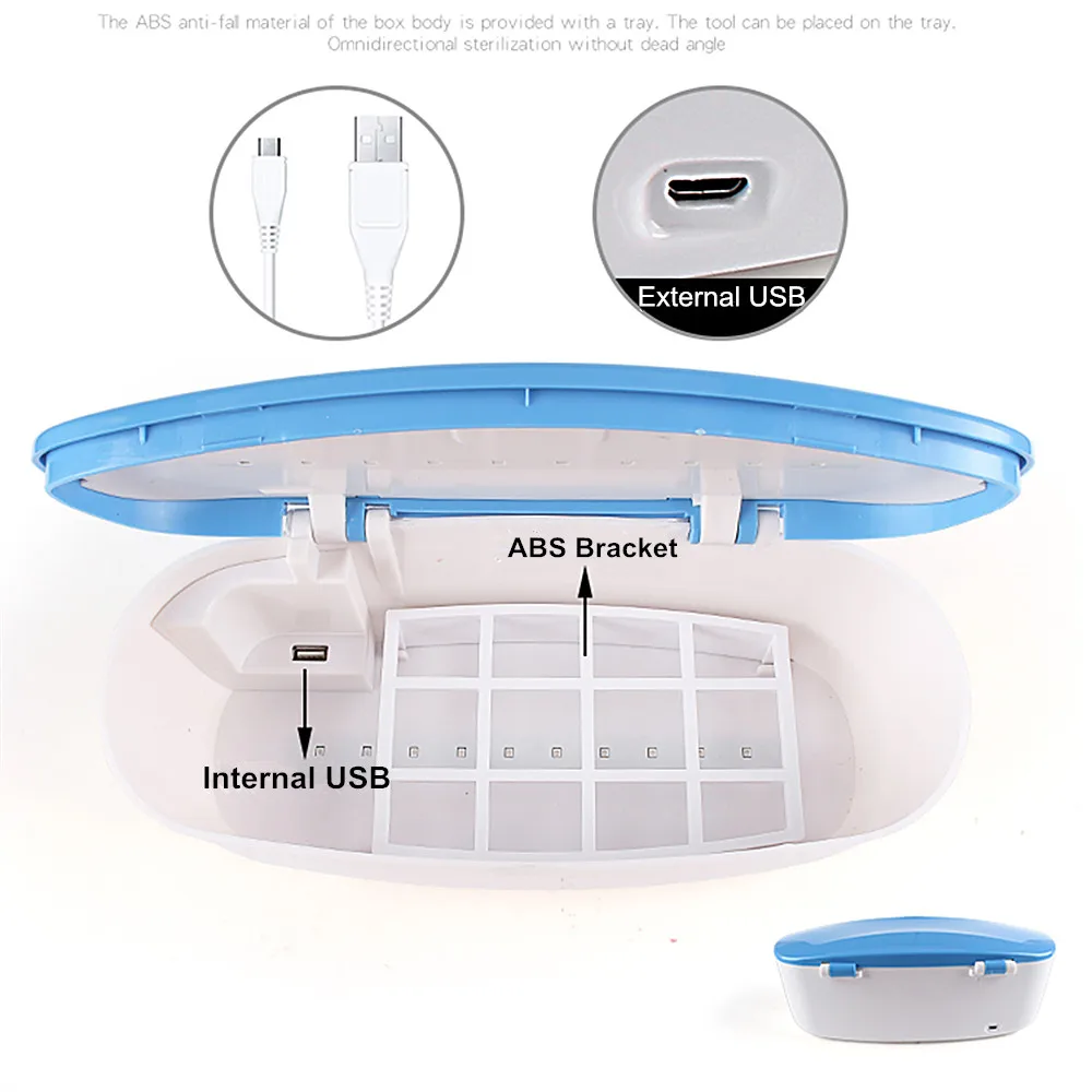 

UV LED Sterilizer Box For Manicure Tools USB Charging Smart Disinfector Box For Home Tools Sterilizer Manicure Nail Tweezers