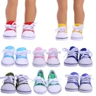 Парусиновая кукольная обувь размером 7,5 см для 18-дюймовых американских и 43 см кукол для новорожденных, модная повседневная одежда, игрушки для девочек ПОКОЛЕНИЯ, рождественский подарок