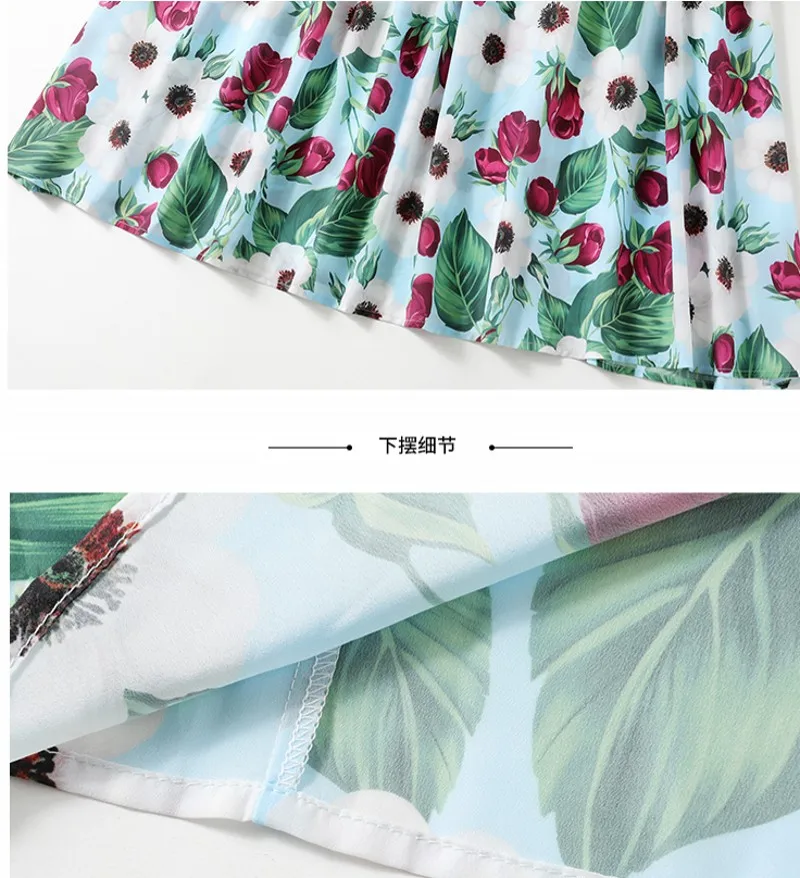 

High Quality 2021 Summer fashion Elegant women Holiday Dress Spaghetti Strap Flower Print Dress Vestidos