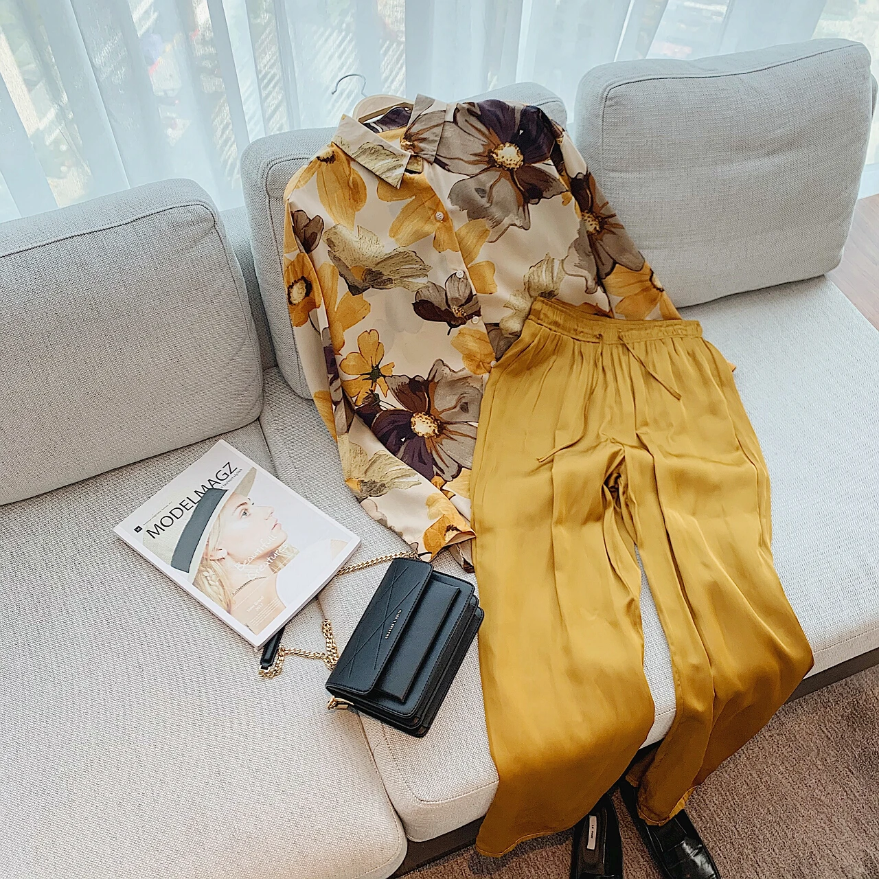 

2021 Women Chiffon Blouse Long Sleeve Flower Plaid Shirts Vintage Office ladies Tops Femme Pull Ins Fashion Blusa Mujer Tie-Dye