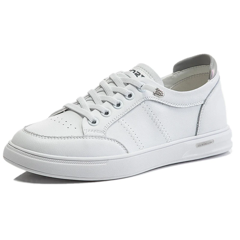 

Woman Casual Sneakers Split Leather White Sneakers Breathable Sneaker Comfort Shoes Women's Vulcanize Shoes Flat Female B0036