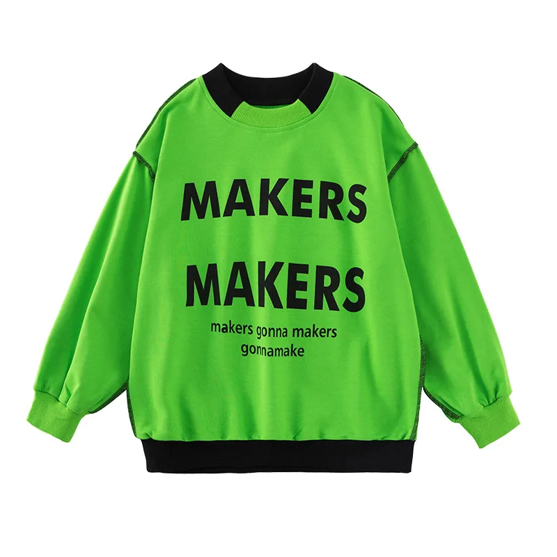 

2021 Vintage Spring Autumn Boys Sweatshirts KidsOutwear Teenager Tops Children Clothing Cotton Pullover Home School High Qualit