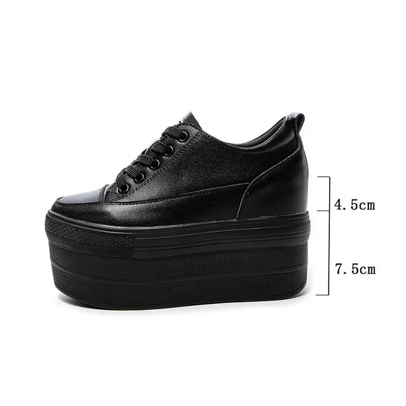 Женская спортивная обувь высокой посадки Новинка осени 2019 кожаные кроссовки на