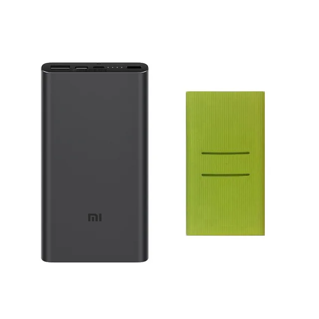 black add green Xiaomi Mi, 10000 мА/ч, внешний аккумулятор 3, 18 Вт, максимальная быстрая зарядка, USB-C, Двойной вход, выход, PLM12ZM, 10000 мА/ч, внешний аккумулятор для samsung iPhone - Цвет: black add green