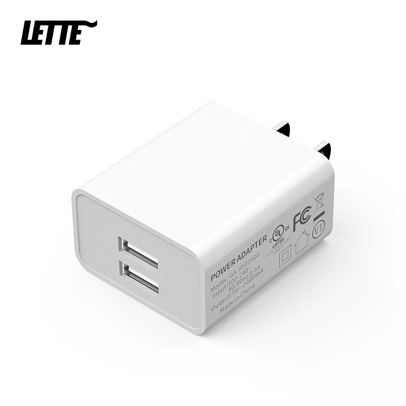 5V2A двойной порт USB зарядное устройство адаптер UL/FCC сертифицированное Зарядное