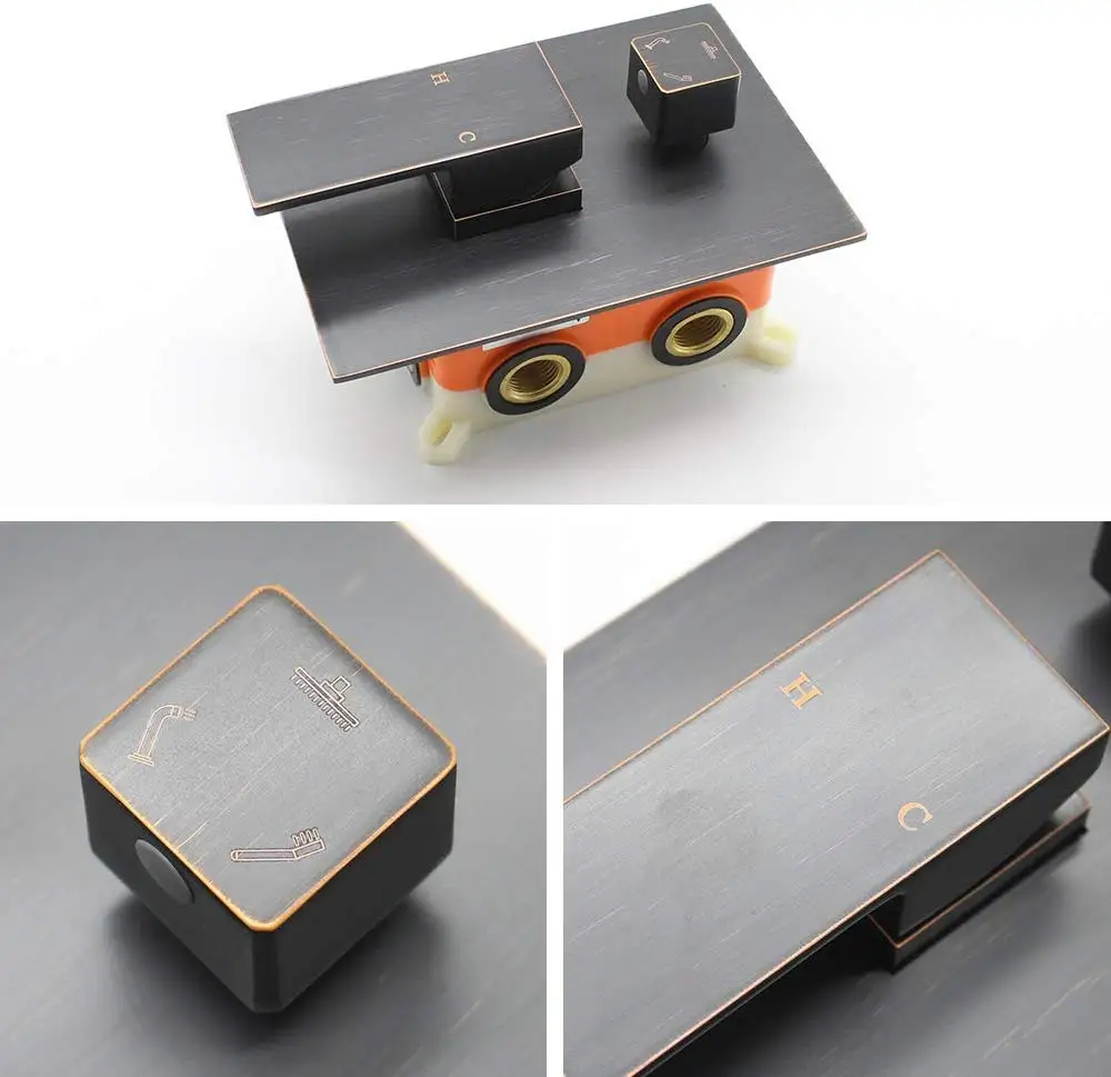 Роскошный роскошный 12 дюймовый Бронзовый Смеситель для душа с масляным