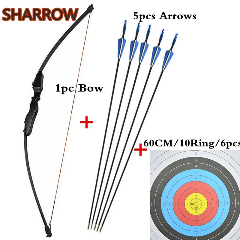 1 комплект 40lbs для взрослых стрельбы из лука прямой изогнутый лук правая рука