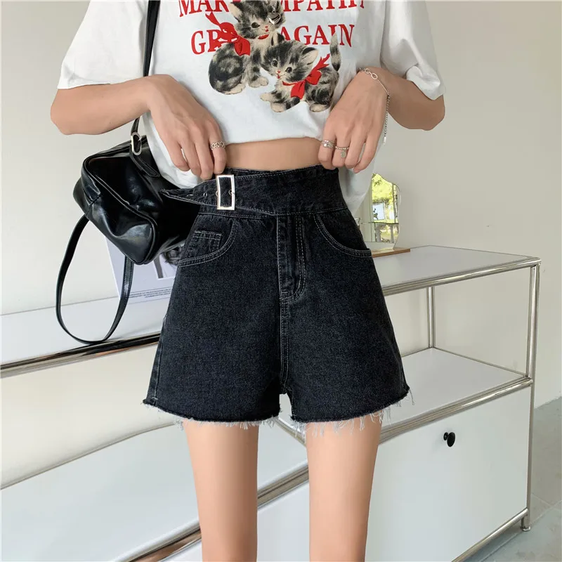 

2034 летние свободные широкие трапециевидные шорты для девушек, новинка 2021, тонкие популярные женские шорты